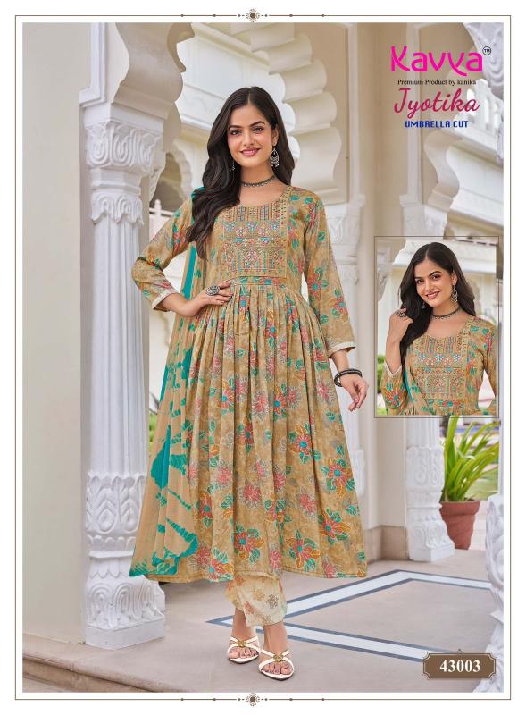 Kavya jyotika vol 43 umbrella cut kurti pant set wholesale flipkart